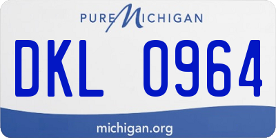 MI license plate DKL0964