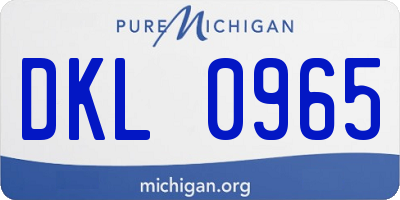 MI license plate DKL0965