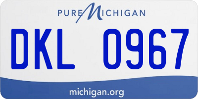 MI license plate DKL0967