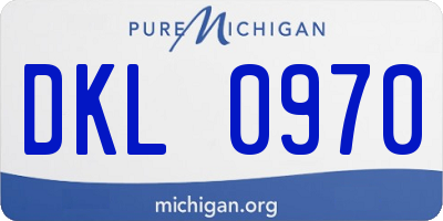 MI license plate DKL0970