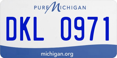 MI license plate DKL0971