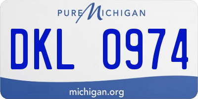 MI license plate DKL0974