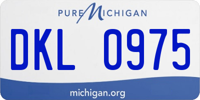 MI license plate DKL0975