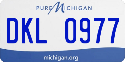 MI license plate DKL0977
