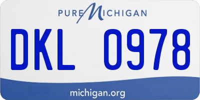 MI license plate DKL0978