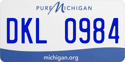 MI license plate DKL0984