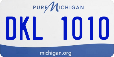 MI license plate DKL1010