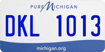 MI license plate DKL1013