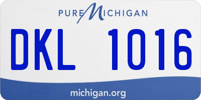 MI license plate DKL1016