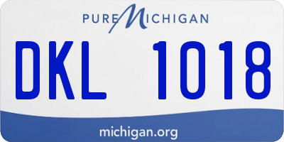MI license plate DKL1018
