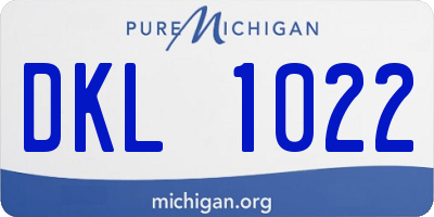 MI license plate DKL1022