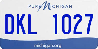 MI license plate DKL1027
