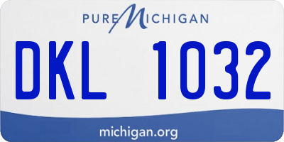MI license plate DKL1032