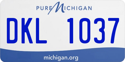 MI license plate DKL1037