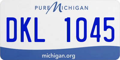 MI license plate DKL1045