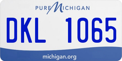 MI license plate DKL1065