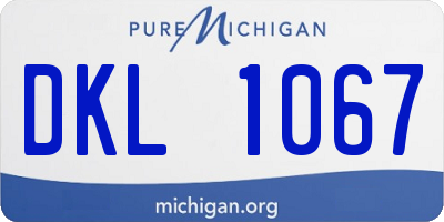 MI license plate DKL1067