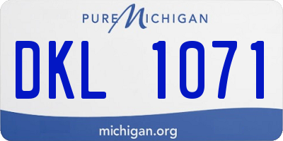 MI license plate DKL1071