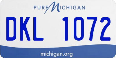 MI license plate DKL1072