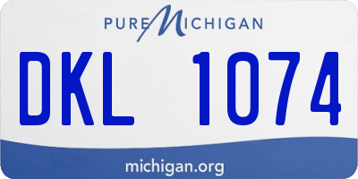 MI license plate DKL1074