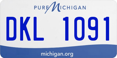MI license plate DKL1091