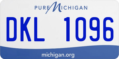 MI license plate DKL1096