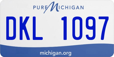 MI license plate DKL1097