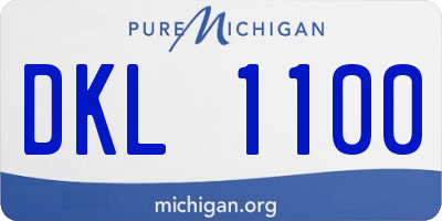 MI license plate DKL1100