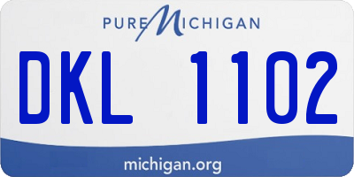 MI license plate DKL1102