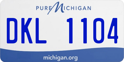 MI license plate DKL1104