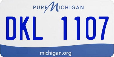 MI license plate DKL1107