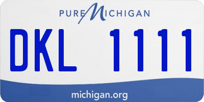 MI license plate DKL1111