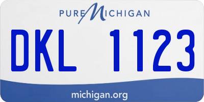 MI license plate DKL1123