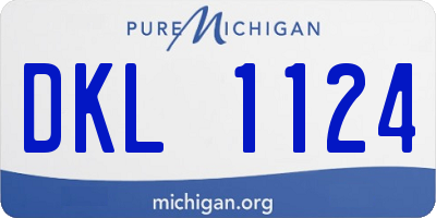 MI license plate DKL1124