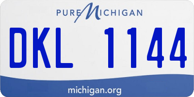 MI license plate DKL1144