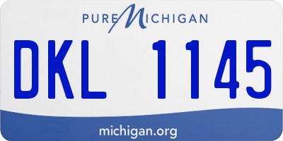 MI license plate DKL1145