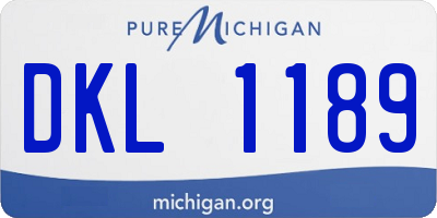 MI license plate DKL1189