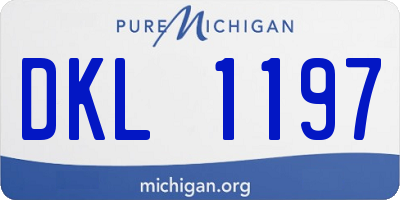 MI license plate DKL1197