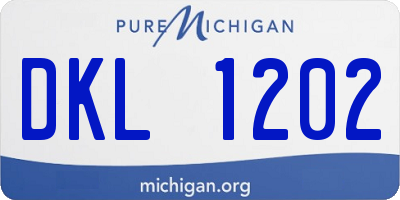 MI license plate DKL1202