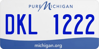 MI license plate DKL1222
