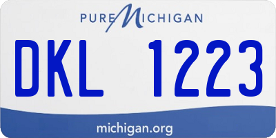 MI license plate DKL1223