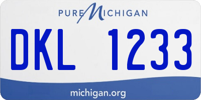 MI license plate DKL1233