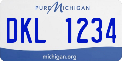 MI license plate DKL1234