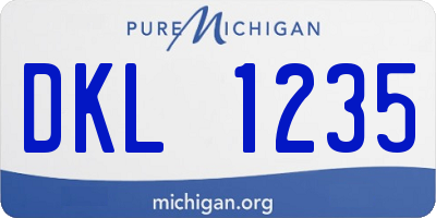 MI license plate DKL1235