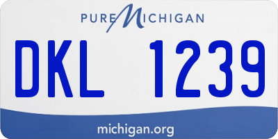 MI license plate DKL1239