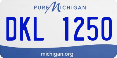 MI license plate DKL1250