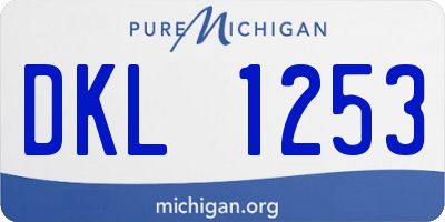 MI license plate DKL1253