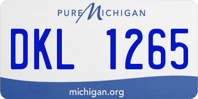 MI license plate DKL1265