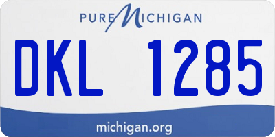 MI license plate DKL1285