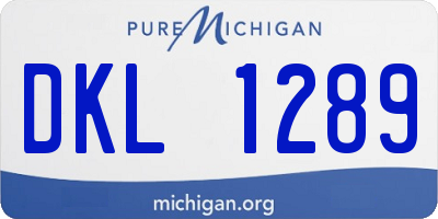 MI license plate DKL1289
